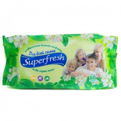 Салфетки влажные, Superfresh (Суперфреш) 60 шт для всей семьи